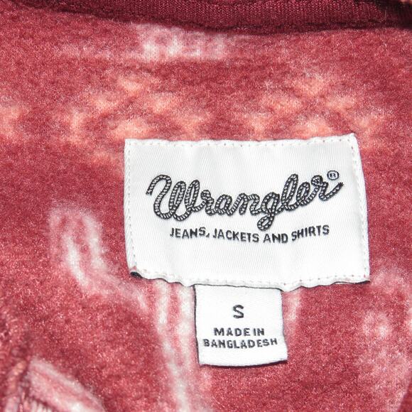 Wrangler Red Southwest Cactus Print Hooded Girls Fleece Pullover - Picture 5 of 7